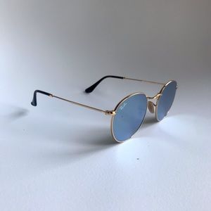 Ray-ban round gold metal with mirror lens